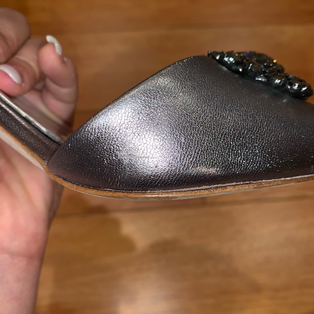 Badgley Mischka Silver Heels with Embellishments - Picture 7 of 9